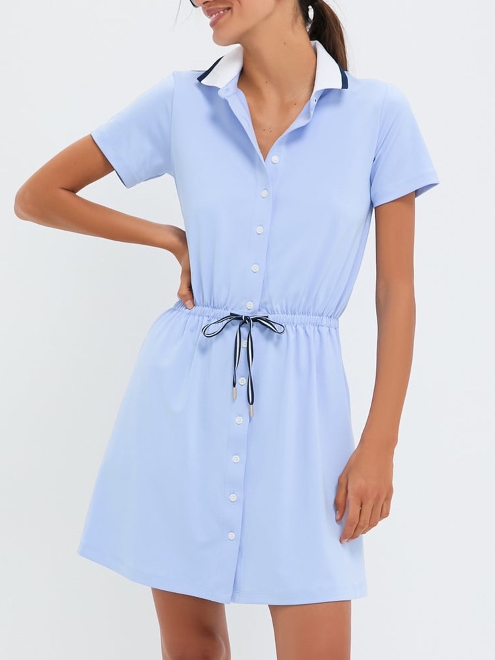 NEW Tuckernuck Light Blue Short Sleeve Performance Jersey Alcott Golf Dress